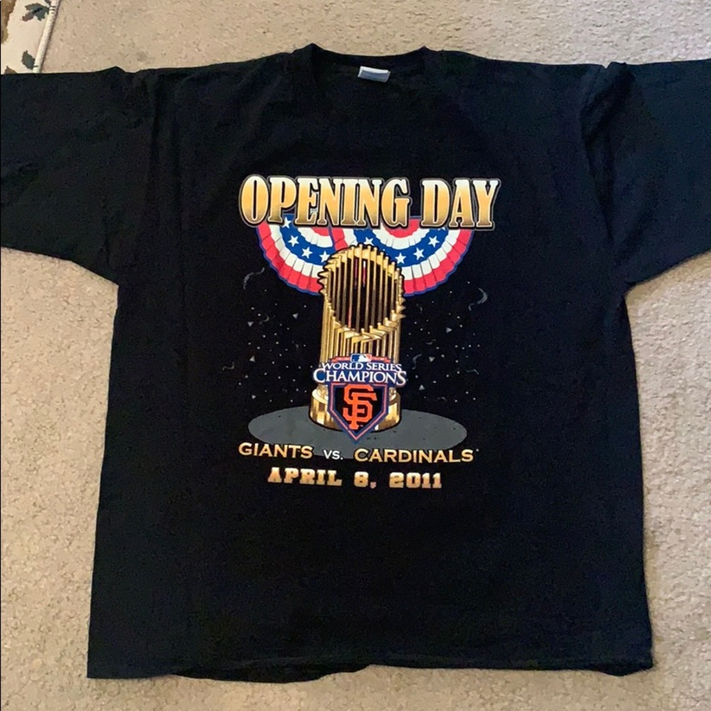 Giants 2011 opening day t-shirt.